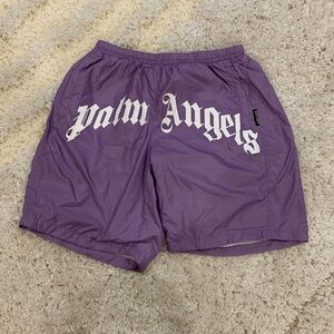 Palm Angels Logo Athletic Shorts Purple Netted Insides Mens Size S, M, L